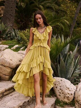 free people rita tiered midi dress Free People Rita Red Tiered Midi Dress Small NWT